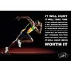 BBPosters Mark Mountford - Poster multicolore, motivo: Usain Bolt Sprinter olimpico con autografo, motivo Ich wird WEH Tun, sport, corsa, giochi olimpici, formato A4, 210 x 297 mm