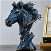 Generic Statuetta da collezione a forma di busto di cavallo, statua in resina a forma di testa di cavallo, scultura da scrivania e scrivania alta 26 cm, decorazione per la casa artigianale