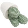 BRIGHTFUFU Pianta Grassa Finta in Ceramica Decorativa per Ufficio e Casa, Bonsai Simulato Design Naturale e Colore Verde Fresco, come Decorazione D'interni Stili multipli