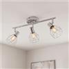 ANWIO Faretto LED Interno Argento, Faretto da Soffitto 3 Luci, Faretti Soffitto Orientabili Moderno, Plafoniera da Parete E14 per Barra, Cameretta, Cucina, Corridoio (Senza Lampadina)