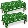 AURALIN Set di 2 tovaglie rettangolari in polietilene da 137 x 274 cm, impermeabili e lavabili, per feste di calcio, feste di gioco, compleanni, barbecue e decorazioni sportive (verde)