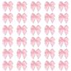 QUARKZMAN 50Pz Fiocchi Decorativi Mini, 25 x 26mm, Fiocco Piccolo con Bordo Argentato, Fiocchi Regalo Mini, Fiocchetti per Bomboniere, Matrimonio, DIY, Decorazioni Regalo, Rosa Nude