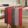 Hanrunsi Runner da tavola rosso lino colorato casa colonica retrò in legno di fienile texture arancione marrone runner rosso 40 x 140 cm per tavolo da pranzo casa colonica festa matrimonio picnic