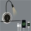 HUIZHOU Lampada da parete a LED, lampada da lettura flessibile, lampada da comodino per camera da letto, dimmerabile, con controllo touch, USB-A e USB-C 5V/2A, per camera da letto e ufficio