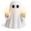 Generic Lampada di Halloween dito medio notte illumina mini fantasma flipping | Divertente lampada da parete a LED, con fibbia posteriore da appendere e da tavolo, offre un posizionamento flessibile per