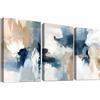 HALFLEMART 3Pcs Stampa su tela Con Cornice Kaki Blu e Grigio Pittura Astratto Minimalista Neutro Moderno Quadri su tela Poster Quadri Moderni Soggiorno Camera da Letto Corridoio Stampe da Parete 50x70cm x3pcs