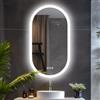 LUVODI Ovale Specchio Bagno con Luce 80x50cm: Specchio Retroilluminato LED Bagno con Antiappanamento, 3000K-6000K Dimmerabile, Funzione Memoria, Specchio in Resina, IP56, Orizzontale/Verticale
