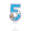 Kinsynko Topper per torta con paillettes, stella marina, numero 5, blu oceano