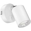 ledscom.de Spot a parete WAIKA, luce singola, con interruttore, GU10, bianco opaco, incl. lampada LED GU10 (bianco caldo, 2,339W, 227lm, 110°)
