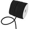 PH PandaHall 45.72m Cordino di Ricambio Nero 6mm Corda Morbida con Bobina di Plastica Cordone Intrecciato Filato per Pantaloni della Tuta Borse Cucito Lavori Fai Da Te