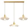 JOJOM E27 Foglia di loto Lampada a Sospensione Tre testa Vintage Minimalista Nordici lampadario Tipo di fiore Vetro chandelier Decorazione degli interni Soggiorno Camera da letto Ristorante(A2)