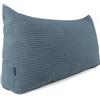 POKAR Cuscino da Lettura 120x50x20 cm | Cuscino Schienale Divano in Velluto Corduroy con Appoggio Schiena Grande | Cuscino Triangolare Cuneo Testata Letto | Certificato Oeko Tex 100 | Blu