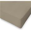 SpazioTessile Lenzuolo Con Angoli Matrimoniale Maxi 100% Cotone Naturale 160x190 H25 Tortora