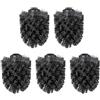 GERUIKE Testine per Scopini per WC, Testine di Ricambio per Spazzolone WC in un Set di 5, Nero, Filettatura da 16 mm, Ø 7 x 9,5 cm