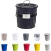 Jinfa Bidoncino spazzatura Metallo 7L bidone umido - Piccola pattumiera con coperchio per organico cucina cestino bagno cestino ufficio - Design classico elegante, Verniciatura a polvere