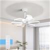 KRIPINC Ventilatore da Soffitto con Luce e Telecomando per Camera da Letto | Forma di Fiore, Silenzioso Reversibile Dimmerabile, 3 Temperature di Colore, 6 Velocità del Vento, con Funzione Timer, Bianco