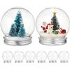 HOLIDYOYO Palle di neve vuote fai da te, 7 cm, in plastica trasparente, 8 pezzi, per fai da te, decorazioni natalizie, con glitter e fiori secchi, per progetti creativi