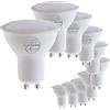 SUNSEED 10x GU10 6W, LAMPADINA LED FARETTO, Luce Naturale 4000K 490 Lumen 120°, 41W Equivalente