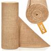 DAHI 30cm Runner da Tavola in Iuta, Rotolo da 10M, Tovaglia in Lino Naturale, Tagliabile, Decorazione da Tavolo Rustico, per Matrimoni, Feste, Comunione, Fai da Te