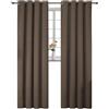 YSTELLAA Tende 100% Oscuranti Per Interni 2 Pezzi, 140×280cm, Effetto Lino, Tende Termiche, Con Anelli, Tenda Termica Isolante Freddo E Caldo, Fonoassorbenti, Moderne, Caffè