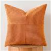 FDTERN Federe Cuscini Arancione 40x40 per Divano in Velluto a Coste Moderno Morbido Motivo a Croce Decorativa Copricuscini con Cerniera Invisibile per Divano Camera da Letto