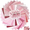 Tatuo 30 Pezzi 10 x 10 Pollici Tessuto di Cotone a Quadri Stoffa in Cotone Floreale Tessuto Quadrato Patchwork Cucito Trapuntato Stampato di Fiori a Quadretti per DIY(San Valentine)