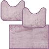 Comart - Set Tappeti Bagno Ocean - 3 Tappetini Doccia Antiscivolo Lilla