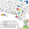 COSORO Tovaglia Gigante da Colorare per Bambini, Poster Tovaglia per Feste con 18 Pennarelli, 47x71 pollici Grande Rotolo di Carta da Disegno per Tavolo, Foglio da Colorare per Feste per Bambini
