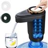 EASY SPEED EASYSPEED Dispenser di Acqua,con 2 Adattatori Portatile Distributore Acqua,Batteria Ricaricabile USB da 1200 mAh,Due Pompe Dell'acqua Integrate, Per Casa, Cucina e Campeggio,Nero