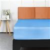 Lirex Lenzuola con Angoli in Raso, Letto Piazze Francese 120x200cm, per Materassi Alti Fino a 35 cm, Lussuoso e Setoso Biancheria da Letto in Poliestere Morbido, Blu Chiaro