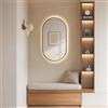 EMKE Specchio Bagno LED Ovale 45x75 cm,Cornice Nero Opaco, Memoria | Anti-Appannamento, Specchio da Parete con Tre Tasti Touch, Luce Regolabile 3 Colori, Retroilluminato,spegnimento dopo 3 h