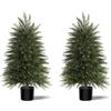 Vitalismo Set di 2 alberi di cedro artificiali, 90 cm, realistici, sempreverdi, arbusti di cipressi finti in vaso, per esterni, veranda, giardino, casa, soggiorno