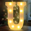 Fancysky Lettere LED da 22 cm, Lettere Luminose Led, Adatte per Proposte di Matrimonio, Festival, Feste e altri Eventi per Creare un'atmosfera Romantica e Accogliente (U)