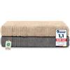 Komfortec Set 2 Teli Sauna 80x200 cm, Spugna 100% Cotone, Antracite/Beige | Set di 2 Teli Sauna Grandi e Assorbenti; Telo Doccia, Telo Mare, per Spa e Lettino Massaggio