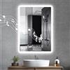 wowspeed Specchio da bagno con illuminazione da parete, specchio da bagno con illuminazione, specchio intelligente Bluetooth, anti-appannamento, 3 colori dimmerabili, specchio a LED, vetro temperato