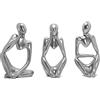 SIMDIM Pensatore Statuetta, Moderni Soprammobili Scultura, Resinoso Pensiero Statuette Design Casa, Decorazioni Casa Moderna (argento)
