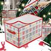 BAKAJI Scatola Portaoggetti per Palline di Natale con Divisori, Contenitore per Addobbi Natalizi Palle per Albero, Organizer Decorazioni Natalizie e Ornamenti, Pieghevole e Salvaspazio (112 Scomparti)