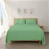 H HANSEL HOME Set Lenzuola Matrimoniali Letto 135x190/200cm, Completo Lenzuola 100% Microfibra Traspirante Morbido al Tatto - Include 1 lenzuolo sopra, 1 lenzuolo con angoli 30cm e 2 federa - Verde chiaro