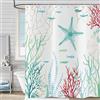 Hnmdmyi Tenda da doccia Stella Marina 90x180, Acquerello Pesce Tropicale Costa Nautica Oceano Tende da doccia Vita Marina Subacquea Tenda Vasca da Bagno Poliestere Impermeabile Tessuto Tenda da Bagno