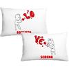 Puzzletee Coppia Federe Cuscino Personalizzabili - Innamorati - Festa degli Innamorati - Bolle Sapone - Love - [PERSONALIZZA NOMI] - Idea Regalo Fidanzati