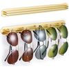 LOXSUN Porta Occhiali Da Sole Parete, Organizer Occhiali Da Sole Metallo, Portaocchiali, Espositore Occhiali, Scatola Porta Occhiali Per Più Bicchieri (Oro, 2PCS)