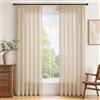 Topfinel Tenda Lino Trasparente Beige Sabbia, 140x225 cm (LxA), Set Da 2 | Tenda Soggiorno Camera Da Letto, Tende a Pannello Con Binario,Tenda Decorativa Bohémien Per Esterni, Misto Lino Naturale