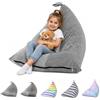 BOYIFEIJIE Pouf per bambini, per riporre peluche, senza imbottitura, grande contenitore per peluche, coperte e vestiti, morbido pouf per la casa