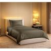 Dorian Home - Parure Copripiumino Singolo in 100% Raso di Cotone 300 Fili, Composto da Sacco Copripiumino 155x210 cm + 60 cm di patella e 1 Federa 52x82 cm