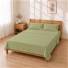 Homebliss Completo Letto Microfibra 180x200+30 / 260x280 + 50x80 2PCS, Verde | Microfibra spazzolata 90 g/m², morbida e traspirante; lenzuolo sotto con angoli da 30 cm che resta teso tutta la notte