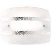Trio Leuchten APPLIQUE NIKOSIA VETRO BIANCO FOGLIA ARGENTO 30X22 CM