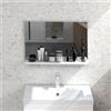 kleankin Specchio Bagno da Parete con Mensola 60x12x40 cm Bianco | Specchiera Moderna Multiuso, per Bagno, Camera e Ingresso