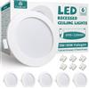 Unikcst 6x faretti LED da Incasso per Cartongesso 9W Rotondi Ø 95-110mm,bianco caldo 3000K 720LM Faretti Led Soffitto Incasso Bianchi per Cucina Soggiorno Interno