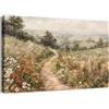 HALFLEMART Stampa su tela Con Cornice Campo di Fiori Selvatici Vintage Prato Pittura Fiori Rustici in Stile Cottagecore Quadri su tela Poster Quadri Moderni Soggiorno Camera da Letto Stampe da Parete 40x60cm