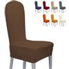 BANZAII TEXTILE INNOVATOR ONLINE Banzaii Coprisedia Elastico con Schienale Tondo 2 Pezzi, Coprisedia Universale per Sedie Cucina e Sala da Pranzo, Fodera Sedia Elasticizzata Lavabile, Marrone